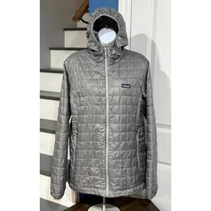 Women's Extra Large (XL) Patagonia Nano Puff Hooded Full Zip Gray Grey Jacket!